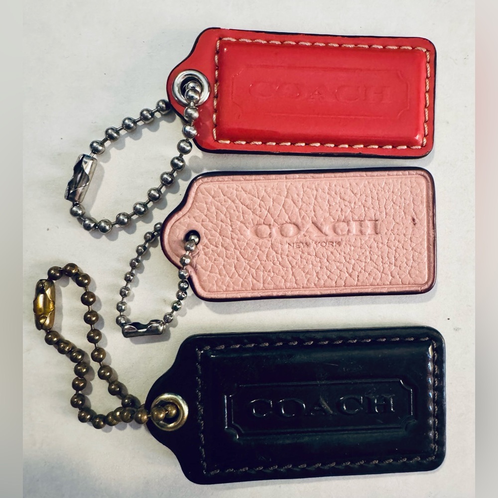 Coach Bag Tag Bundle. Pink, Light Pink and Black